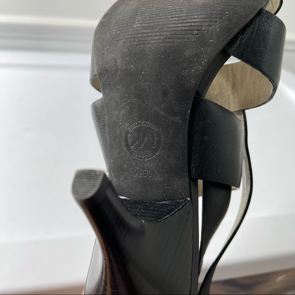 Michael Kors black leather heel sandals size 10 - Picture 3 of 6